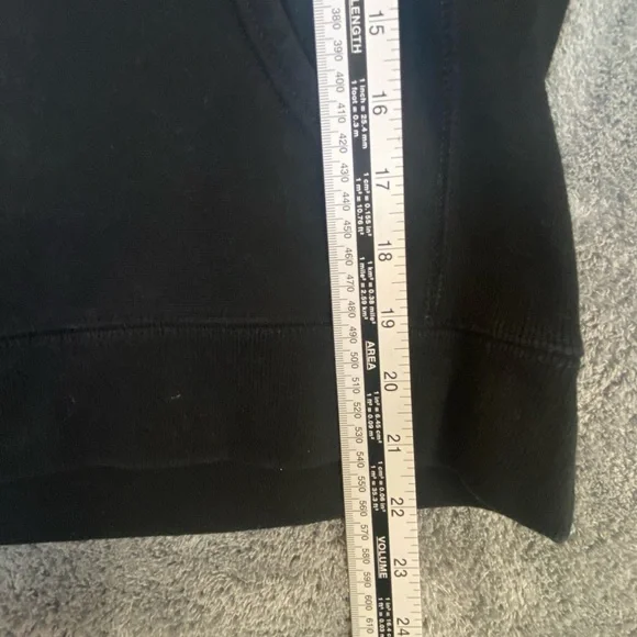 Champion Reverse Weave Black Hoodie Women’s Small Stretch Side Panel Classic Fit - Picture 7 of 14